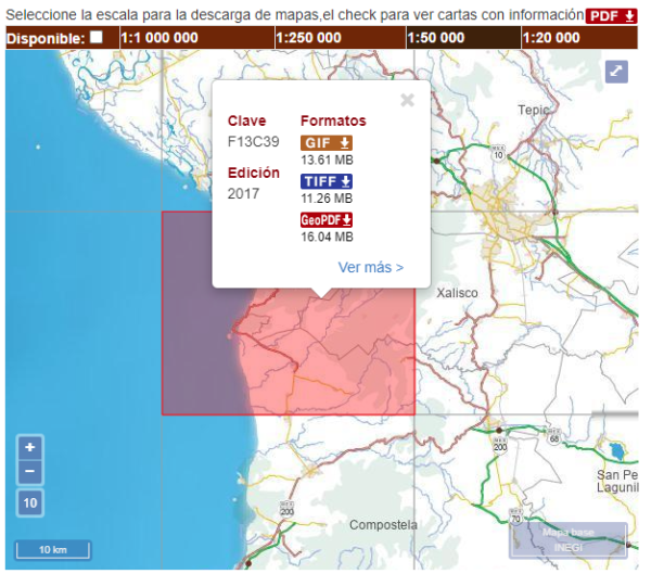 Cómo descargar una carta topográfica de INEGI Alidrisi Cartografía