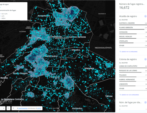 Mapa web: Histórico de fugas de agua de 2007 a 2015 en la CDMX