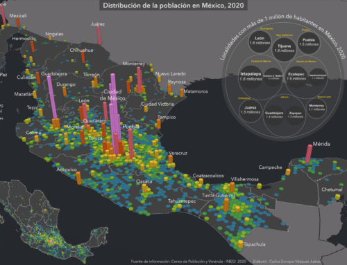 Mapa: Distribución de la población en México, 2020